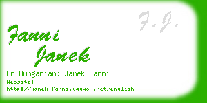 fanni janek business card